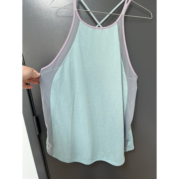 Lululemon Run Off Route teal purple Tank Top with Mesh Panels Size 8 - Picture 2 of 5